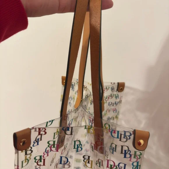 Dooney & Bourke Colorful Logo Tote with Tan Straps - Picture 6 of 10